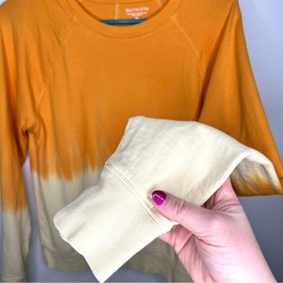 Athleta Orange Tie Dye Ombré Pullover Crewneck Sweatshirt Size Extra Small - Picture 5 of 16
